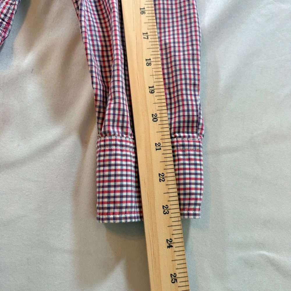 Banana Republic Button Down Shirt Mens Small Camden Fit Red Gingham Cotton LS
